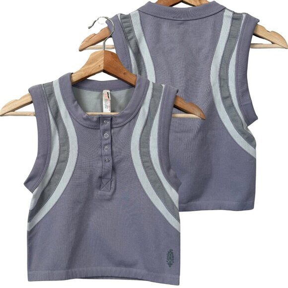 NWOT Free People FP Movement Free Kick Muscle Tank Crop Top Women's M/L Purple - Picture 4 of 13